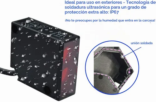 Vista 4 de IP67 Impermeable Universal 10-30VDC Seguridad Retro-Reflectante Sensor de haz fotoeléctrico para abridor de puerta de 12 V CC y 24 VCC, sensor