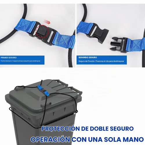 Vista 5 de 2 cerraduras de tapa para botes de basura para animales, cordón elástico para mantener al oso/mapache/perro fuera de la basura 2