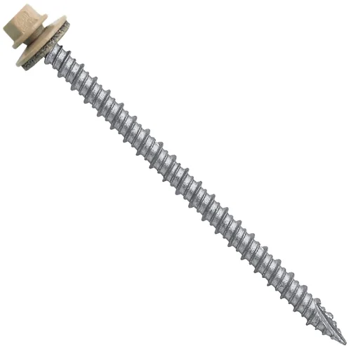 Vista 331 de Tornillos para techos de metal gris ABC 10 x 1 - Cabezal hexagonal - Arandela EPDM - Arandela de arranque automático/roscado - 1 bolsa - 250
