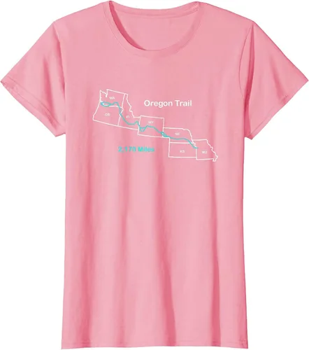 Vista 73 de Route Map of The Oregon National Historic Trail T-Shirt Asphalt Grey