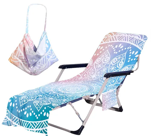 Vista 16 de Todo el Mundo Necesita Vitamina del Mar Funda para Silla de Playa con Bolsillos Laterales, Toalla Gruesa y de Secado Rápido para Tumbona, Piscina