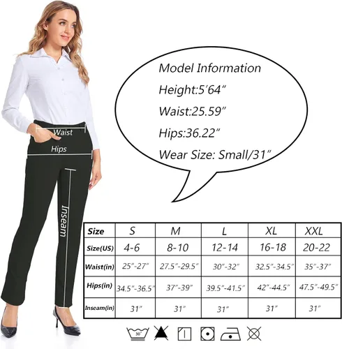 Vista 6 de HARTPOR Women's Yoga Dress Pants Stretchy for Work Office Slacks for Business Casual Pants PetiteRegular with Pockets