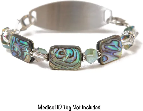 Vista 5 de Pulsera elástica de alerta médica, pulsera de identificación médica de repuesto intercambiable, etiqueta de identificación médica no incluida