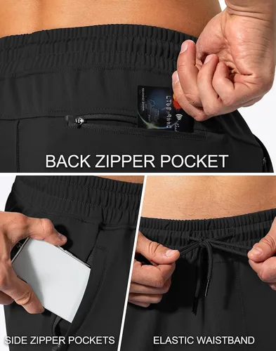 Vista 4 de G Gradual Pantalones deportivos para hombre con bolsillos con cierre y pantalones deportivos para correr y entrenar