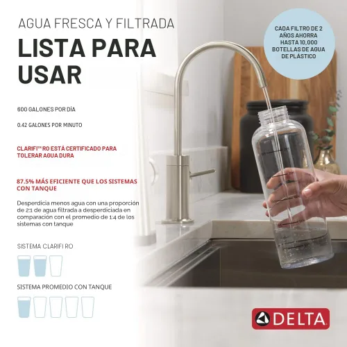 Vista 5 de Delta Faucet Clarifi Sistema de filtro de agua de ósmosis inversa debajo del fregadero, Filtro de agua RO de 6 etapas, Sistema de filtración de agua