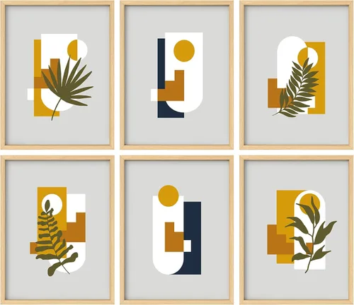 Vista 49 de Juego de galería de collage enmarcado para pared, diseño de plantas de flores de William Morris, ilustraciones de naturaleza silvestre, moderno