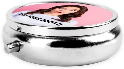 Vista 3 de Pastillero personalizado, pastillero personalizado para bolsa de bolsillo y viajes, añade foto, texto, logotipo, crea tu propio pastillero