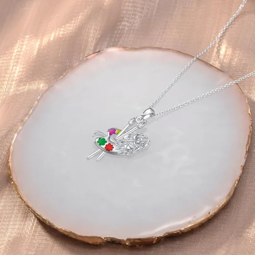 Vista 4 de Regalos de graduación, brújulaenfermeraartistaquímicaancla collar de plata de ley 925, regalos inspiradores de talismán de ensueño, collar de viaje