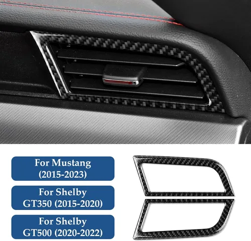 Vista 2 de Calcomanía de fibra de carbono para Ford Mustang 2015 2016 2017 2018 2019 2020 2021 2022 2023 cubierta