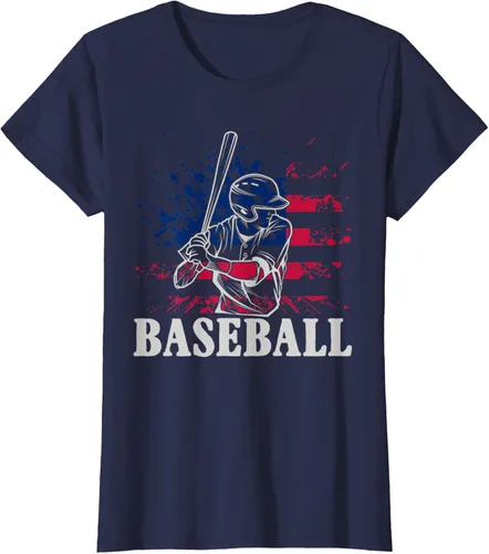Vista 38 de Camiseta de béisbol deportiva estadounidense con bandera estadounidense, Negro, S