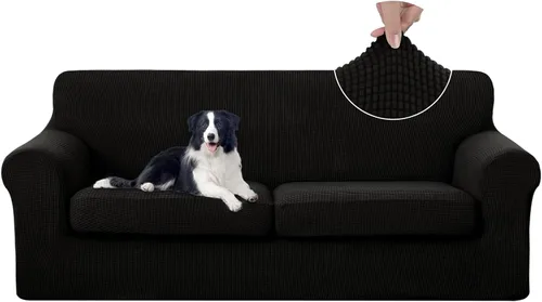 Vista 21 de U-NICE HOME Funda elástica para sofá de 3 piezas, funda de sofá lavable con cojín de asiento individual para sofá de 2 cojines, apta para mascotas