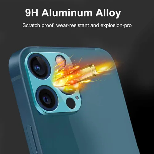 Vista 3 de Suoman [Paquete de 3] Protector de lente de cámara para iPhone 12 Pro Max de 6.7 pulgadas con protección de marco de aleación de aluminio