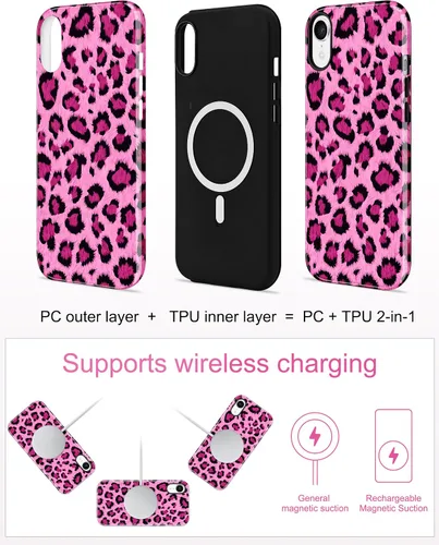Vista 643 de Jusy Funda compatible con MagSafe con estampado de caparazón de tortuga marrón para iPhone 7/8/SE, cubierta protectora de TPU suave magnética