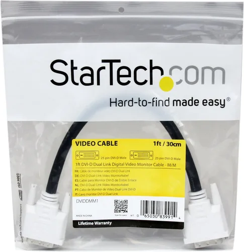 Vista 4 de StarTech Cable DVI de doble enlace de 1 pie, macho a macho, 2560 x 1600, cable DVI