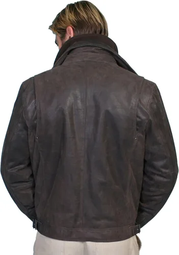 Vista 2 de Scully Chaqueta de piel de cordero con cremallera frontal y cuello para hombre - 400-63