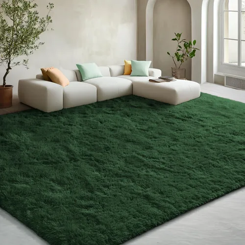 Vista 165 de EVOIONOS Alfombra Redonda Negra para Dormitorio, 4x4 Pies Alfombra de Área Circular Suave y Esponjosa para Sala de Estar, Alfombra Circular de Felpa