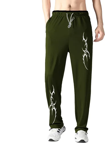 Vista 2 de Pantalones deportivos para hombre con bolsillos con cremallera, pantalones deportivos ligeros, pantalones de entrenamiento holgados atléticos