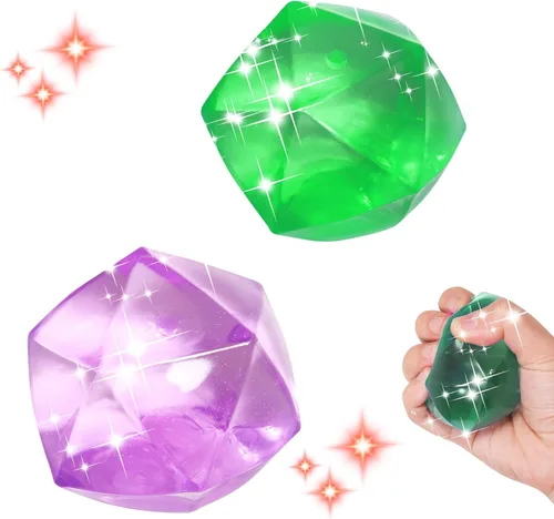 Vista 10 de 2 paquetes de cubos de estrés, pelotas de estrés flexibles para adultos y niños, juguete para aliviar la ansiedad, forma cuadrada con relleno