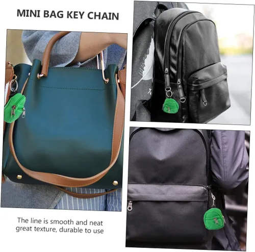 Vista 7 de 1 juego de mini mochila, monedero, llaveros con cremallera, bolsas de cambio, lindo mini bolso llavero colgante para llaves y artículos esenciales