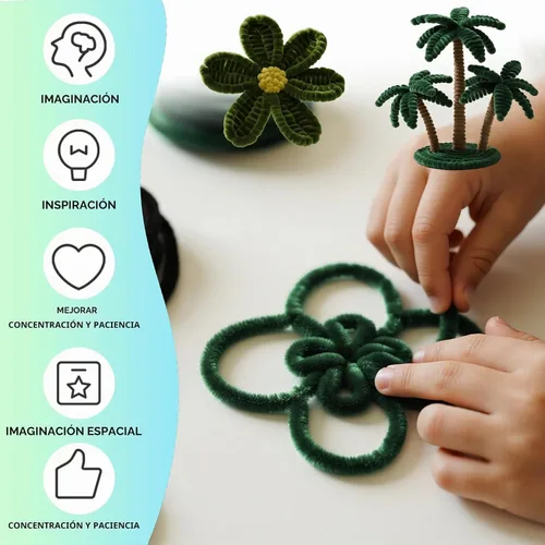 Vista 3 de Christmas Green Pipe Cleaners Craft Bulk,Arts Crafts,Chenille Stems Art Supplies for Projects Creative DIY Room Decor,Christmas Tree Navidad verde