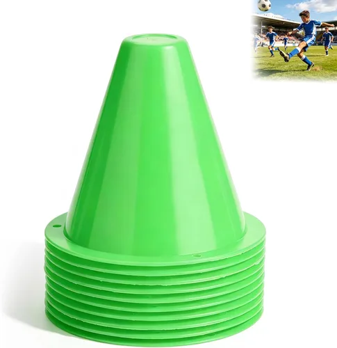 Vista 13 de Paquete de 10 conos de entrenamiento de fútbol, accesorios de soporte, juego de marcado de obstáculos