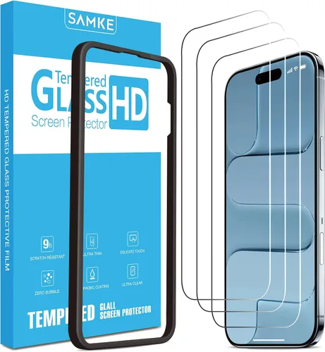 Vista 14 de SAMKE [Paquete de 3] Protector de pantalla compatible con Apple iPhone 10/X iPhone XS iPhone 11 Pro [5.8 pulgadas] vidrio templado, borde 2.5D