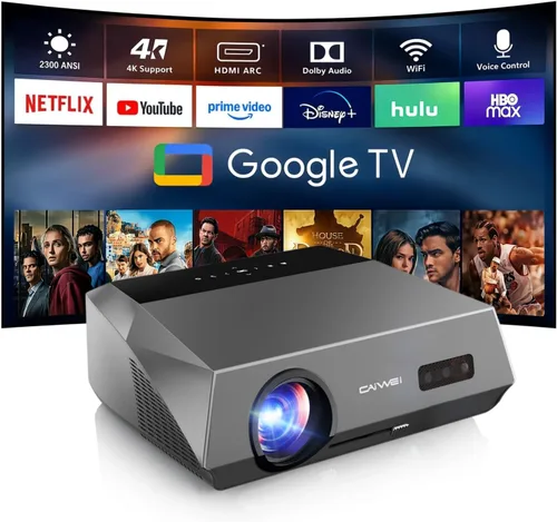 Vista 11 de Proyector de Alta Luminosidad 1800 ANSI Lumens, HDR10+, Soporte 4K, WiFi6 y Bluetooth, Smart Android TV con Aplicaciones, HDMI/USB, para Azul y Gris
