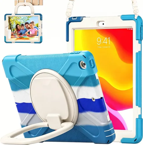 Vista 10 de Funda para iPad de 10.2 pulgadas de 9ª generación 2021 / 8ª generación 2020 / 7ª 2019, funda a prueba de golpes para niños con protector