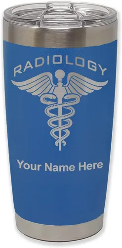 Vista 29 de LaserGram Vaso personalizado de 20 onzas, radiología (negro) Regalo grabado para radiólogos, acero inoxidable aislado al vacío, grabado con láser
