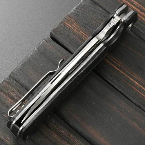 Vista 7 de Sitivien ST131 - Cuchillo plegable, hoja D2 G10, cuchillo de herramientas EDC con bloqueo de forro para acampar al aire libre, senderismo, pesca