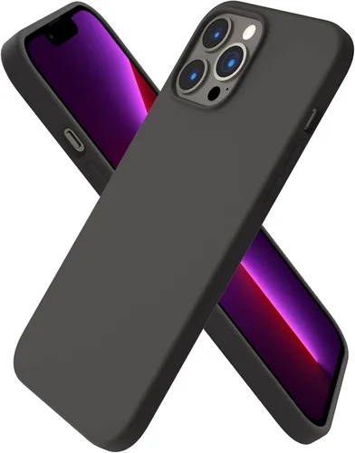 Vista 10 de ORNARTO Funda compatible con iPhone 13 Pro Max de 6.7 pulgadas, silicona líquida delgada de 3 capas cubierta completa de gel suave funda de 6.7 Tiza