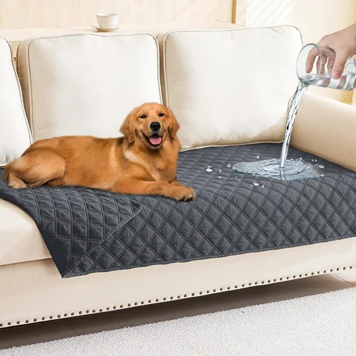 Vista 173 de Smiry Funda Impermeable para Cama de Perro Manta para Mascotas, Manta Suave y Lavable para Perros para Muebles Cama Sofá Sofá Reversible, a Cuadros