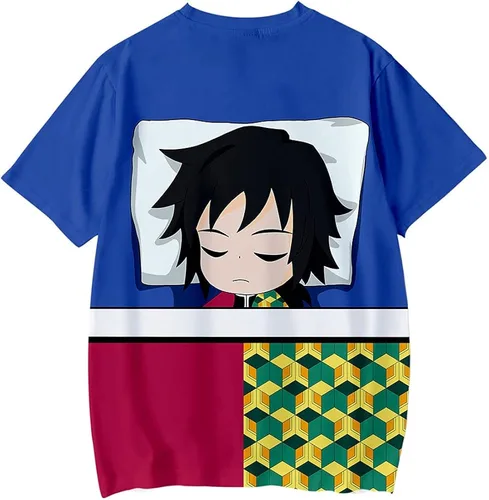 Vista 2 de KPOP Kimetsu no Yaiba - Camiseta de manga corta para niños y niñas