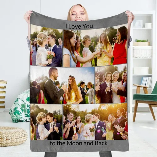 Vista 28 de EAQ Manta personalizada con collage de imágenes, es una manta personalizada para niños, adultos, familia, recuerdo, regalo
