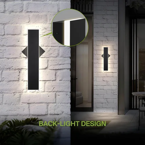 Vista 7 de ASD Lámpara LED de montaje en pared de 18 pulgadas de largo, aplique lineal para exteriores e interiores 3CCT, regulable, impermeable