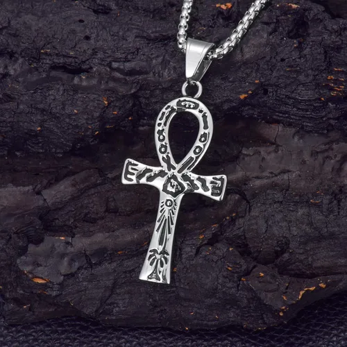Vista 4 de Regalos de Navidad de acero inoxidable Crucifijo Crucifijo colgante collar para hombres, religioso Jesús católico, joyería católica, regalos