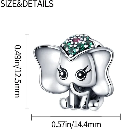 Vista 3 de TINSLO design animal style charm is suitable for Pandoras female bracelets 925 sterling silver suspension pendants and CZ stones women DIY jewelry