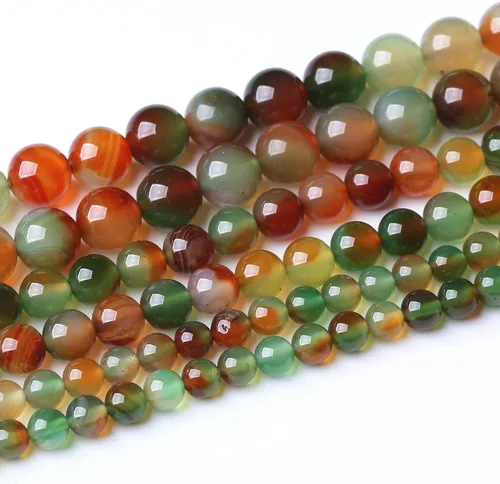 Vista 25 de 6 mm Cuentas redondas sueltas de piedra de sangre africana Cuentas naturales de gemas Cuentas de piedra de energía de cristal para hacer joyas