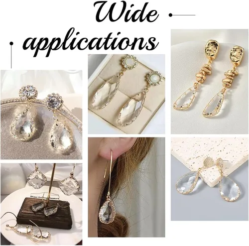 Vista 6 de BENECREAT Colgantes de Cristal de Latón con Dijes, Dijes Facetados en Forma de Gota de Lágrima para Hacer Joyas Accesorios DIY, Latón, vidrio