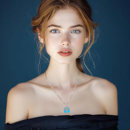 Vista 6 de Eusense Collar de ópalo para mujeres y hombres, joyería de ópalo azul y blanco de plata de ley 925 con dije de ópalo auténtico, regalo