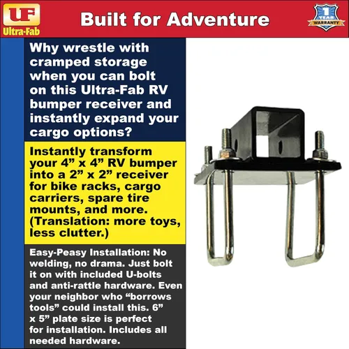 Vista 2 de Ultra-Fab Products 35-946401 RV - Adaptador para receptor de parachoques
