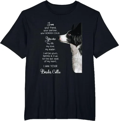 Vista 38 de Funny I Am Your Friend Your Partner Your Border Collie - Camiseta de regalo, Negro, S