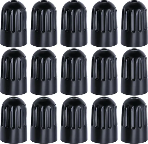 Vista 9 de 10 piezas de tapas de válvula de neumático TPMS con vástago largo, tapas de válvula de rueda de plástico negro para TPMS TR20008, tapas de vástago
