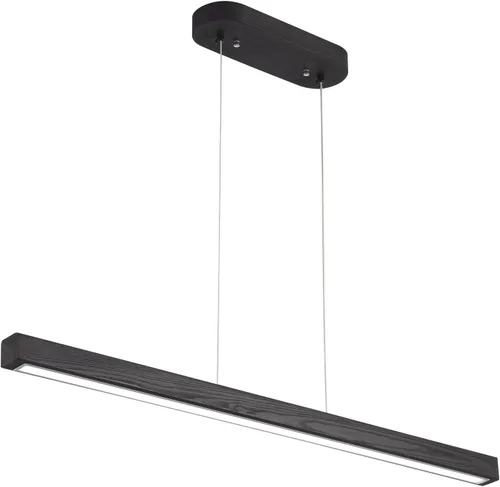 Vista 13 de Lámpara colgante lineal de madera de 31.5" – Lámpara de araña LED regulable con control remoto, iluminación moderna ajustable de estilo granja