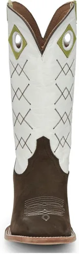 Vista 4 de Justin Latigo Blanco - Botas occidentales de piel de vacuno para hombre, Blanco, 9 ancho