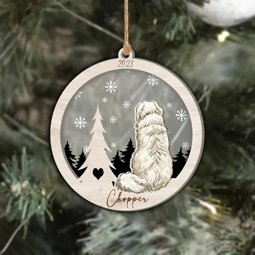Vista 9 de Nazenti Adorno de Navidad conmemorativo personalizado, regalo personalizado de recuerdo de perro, condolencias por pérdida de mascotas, sabueso