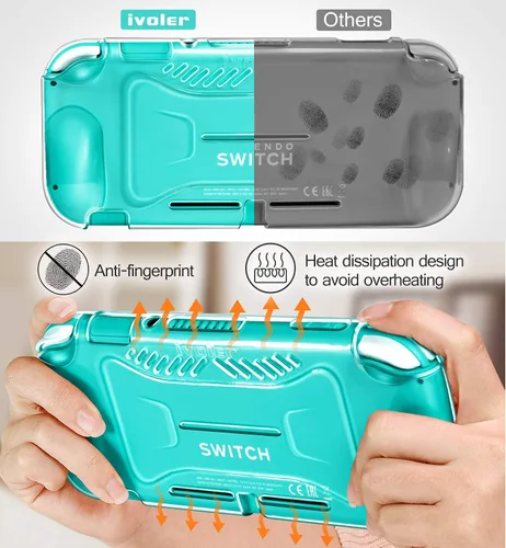 Vista 4 de iVoler - Protector de pantalla de vidrio templado para Nintendo Switch Lite (paquete de 2) con funda protectora de TPU para Nintendo Switch Lite