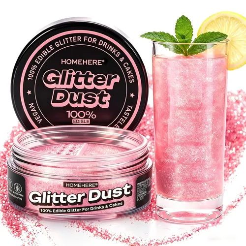 Vista 27 de HomeHere Purpurina comestible para bebidas y pasteles, 0.35 onzas de polvo brillante de diamante de grado alimenticio, polvo brillante