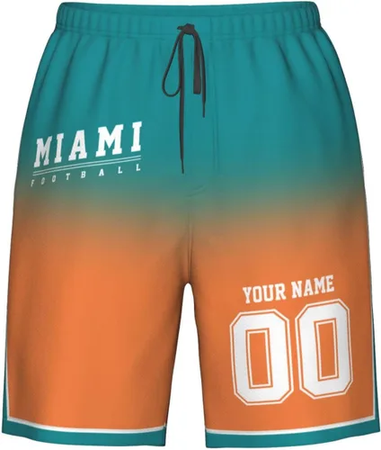 Vista 31 de Pantalones cortos de playa personalizados de fútbol para hombre, de secado rápido, personalizados con cualquier nombre y número, regalos
