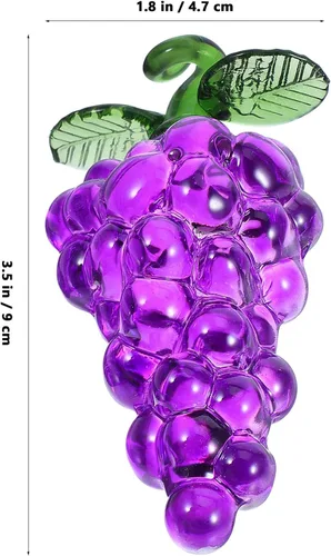 Vista 2 de ABOOFAN - Figura artificial de uva de cristal realista, adorno de mesa, escultura decorativa para el hogar, oficina, escritorio, pisapapeles, 3.54 x